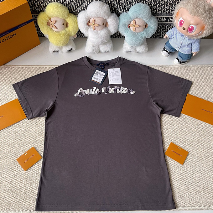 lv louis vuitton gradient logo t-shirt